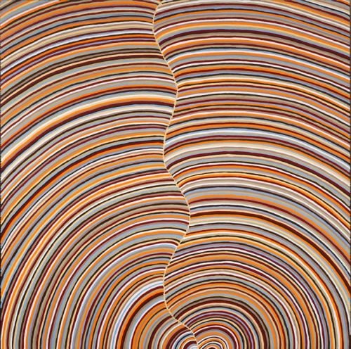 Abie, Loy Kamerre, Bush Hen Dreaming, Sandhill Country, 2004, Synthetic polymer paint on canvas, 71 5/8 x 71 5/8 in, Seattle Art Museum, Promised gift of Margaret Levi and Robert Kaplan.