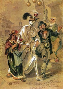 ST. Gill, The King of Terrors and his Satallites [sic], c.1880. Watercolour, 31.7 x 22.2 cm. State Library of New South Wales, Sydney.